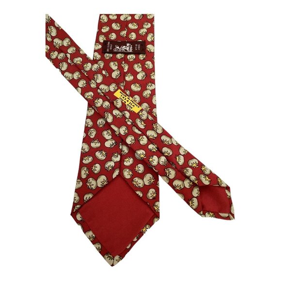 HERMÈS red silk tie – Vintage Carwen HERMES PARIS 7434 HA Red Tomate Print Luxury Silk Tie France W: 3.25\